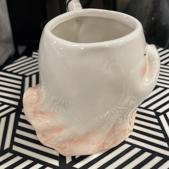 Pink Halloween Ghost Yawning Boo Ceramic Coffee Mug Blue Sky Clayworks NWT - Picture 4 of 6